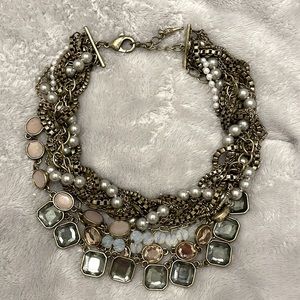 Chloe & Isabel Signature Gold Tone Multi Chain Torsade Necklace Pearls Crystals